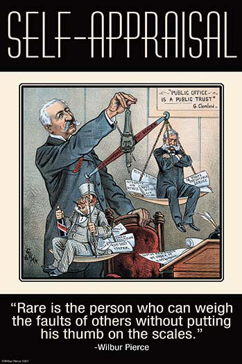 « auto-évaluation » par wilbur pierce, affiche rétro, H 42 po x l 28 po