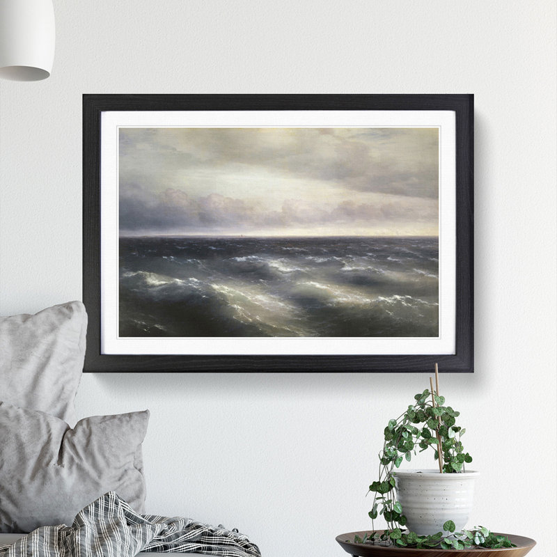 The Black Sea by Ivan Aivazovsky - Picture Frame Painting, Black Framed, 48cm H x 65cm W x 2cm D