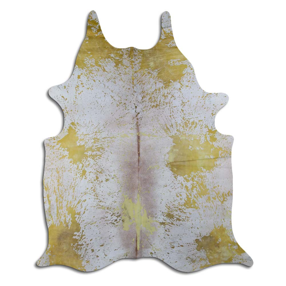 Union Rustic ACID WASHED HAIR ON Cowhide RUG DISTRESSED YELLOW 3 - 5 M ...