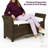 43.5'' Wicker Upholstered Storage Bench with Arms and Cushion for Entryway, Bedroom, or Patio, Synthetic Brown Wicker-1667701941