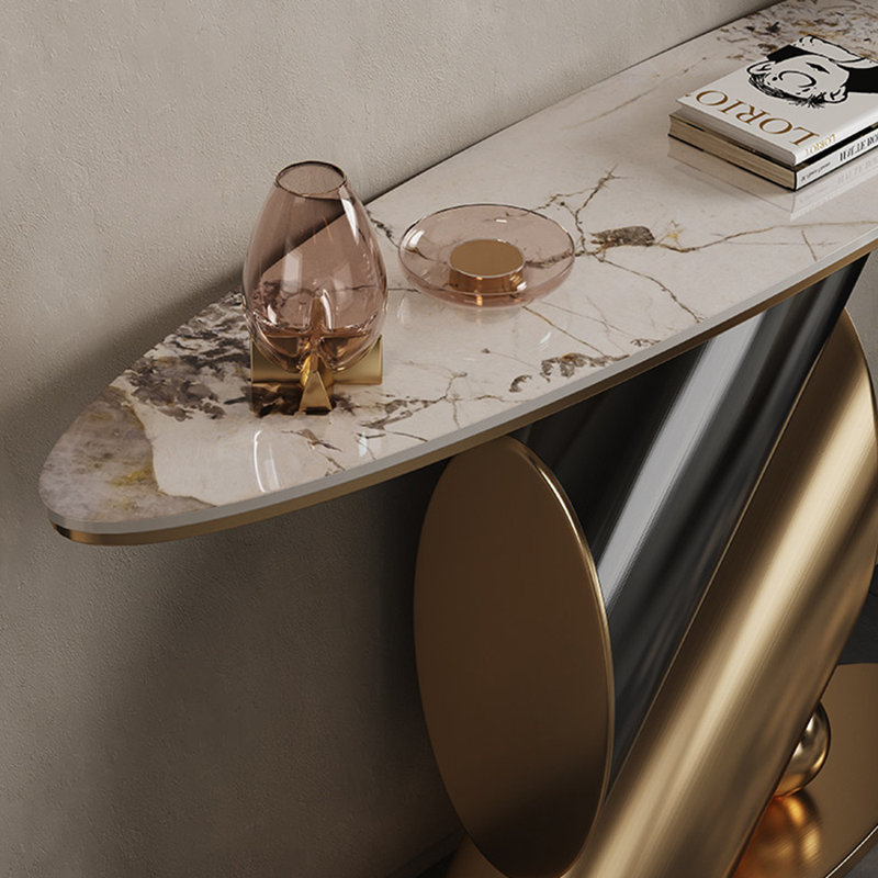 Console de style italien en pierre frittée., 33.4" H x 47.2" W x 13.7" D