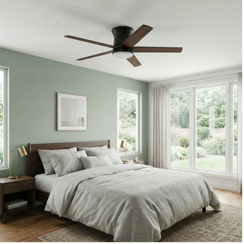 Ventilateur de plafond 52 po Mule Grayson, Noir mat, Black/Brown