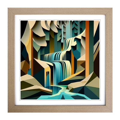 Waterfall Cubism - Framed Print