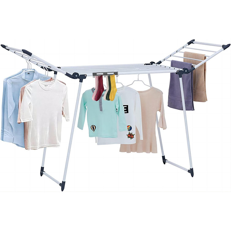 Cheflaud Clothes Drying Rack Stainless Steel Gullwing Space-Saving Foldable