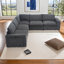Canapé modulaire en lin 141,5 po Brinsley-692713989