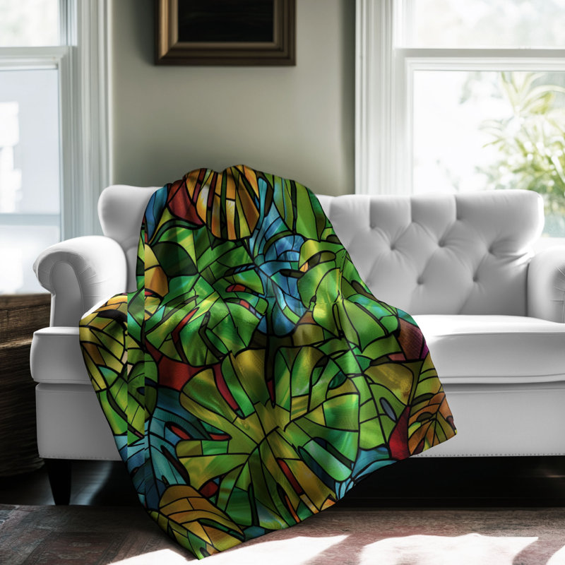 Feuille de verre - Couverture en sherpa de qualité supérieure 1 pièce, Grand lit