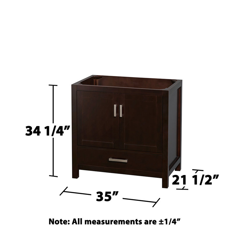 Sheffield 36" Single Bathroom Vanity Base Only, Espresso