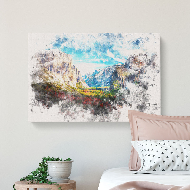 Tunnel View of Yosemite - Wrapped Canvas, 30cm H x 45cm W x 4cm D