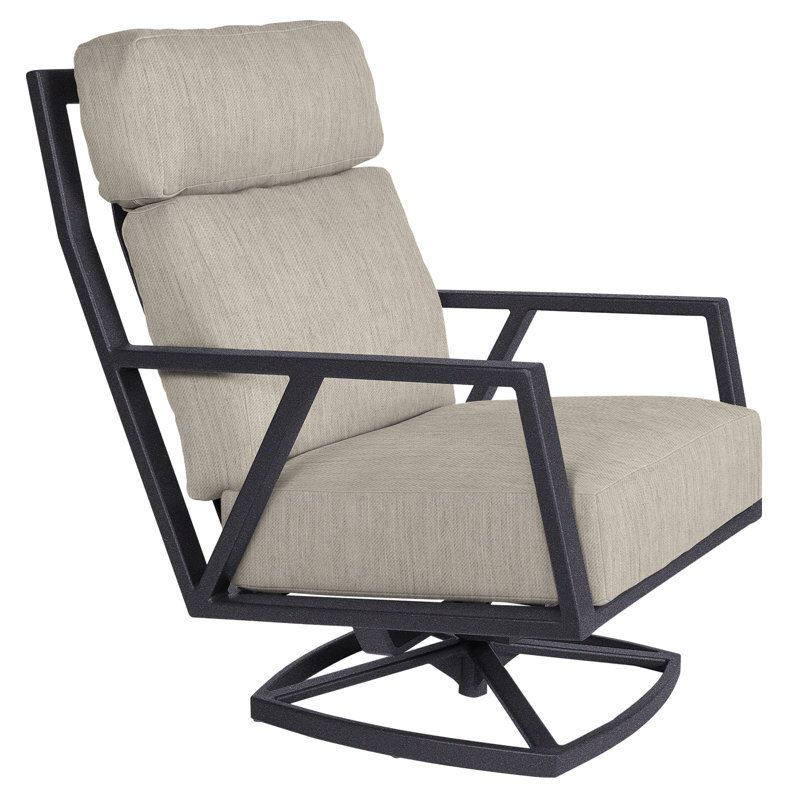 Aris Outdoor Rocker Chair, Graphite, Sash Denim