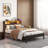 Full Size Bed Frame With Storage Headboard, Metal Platform Bed With Charging Station,  Bookcase Storage, No Box Spring Needed, Easy Assembly, Noise-Free