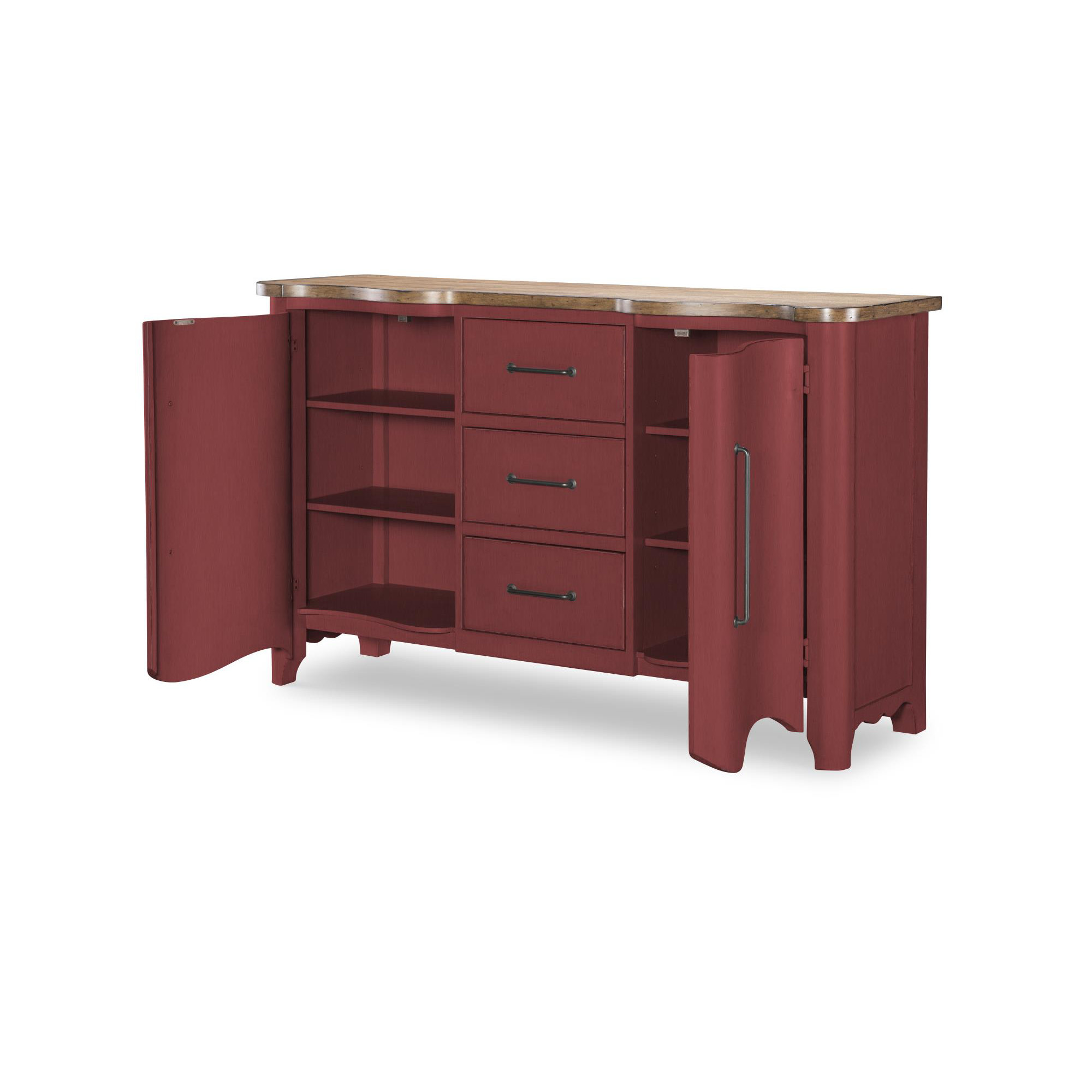 Country Living 3-Drawer Accent Chest 3, Red