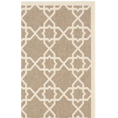 Tapis d'intérieur / extérieur à motif géométrique Dirks Performance
