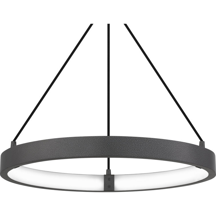 Derilien 1 - Light Matte Black LED Wagon Wheel Pendant