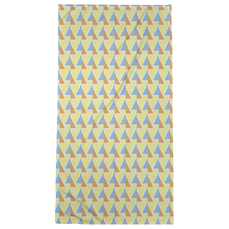 Serviette de bain à flèches changeées, Orange / bleu sarcelle / jaune