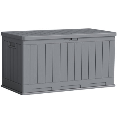 90 Gallon Resin Indoor And Outdoor Lockable Deck Box Organizer