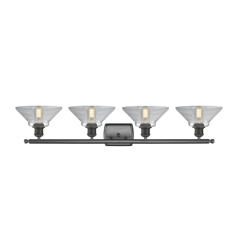 Éclairage pour salle de bain à 4 lumières à intensité variable Newton St Loe, Transparent, Bronze huilé