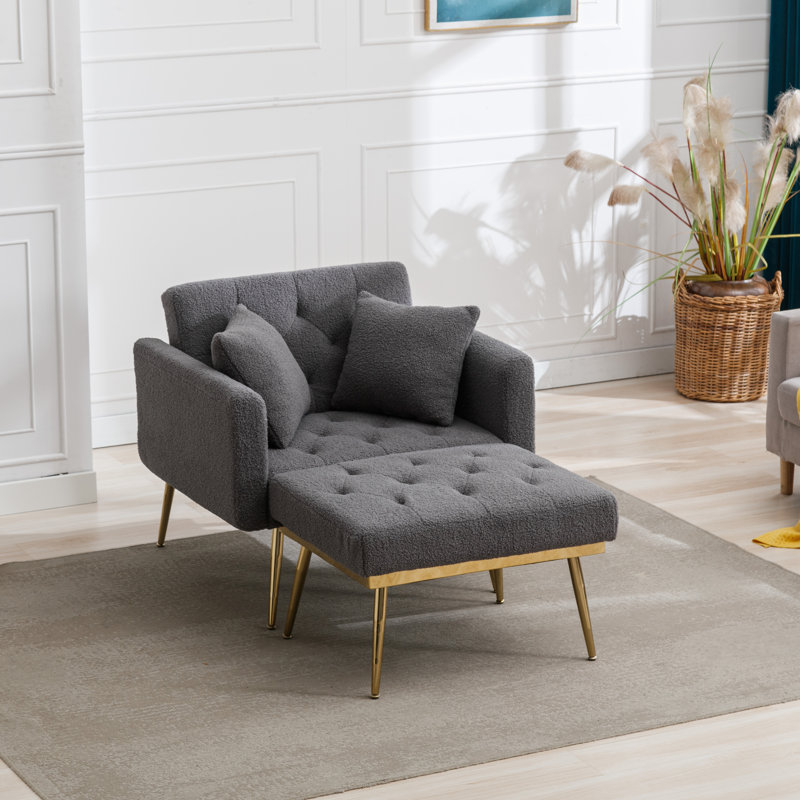 Chaise longue inclinable Asare, 100 % polyester gris