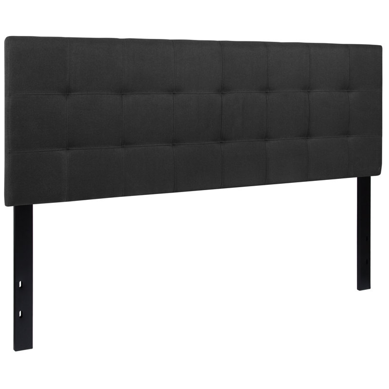 Tête de lit tapissier capitonnée Ciriaca, Noir, Grand