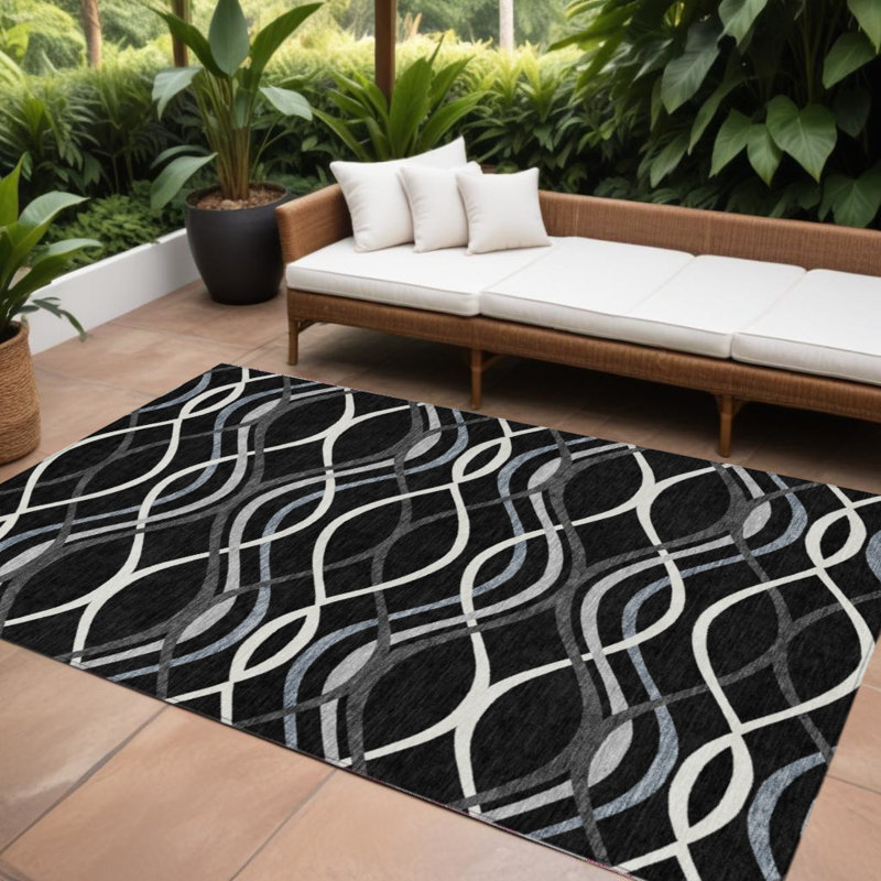 Tapis intérieur gris lavable abstrait 10 pi x 14 pi