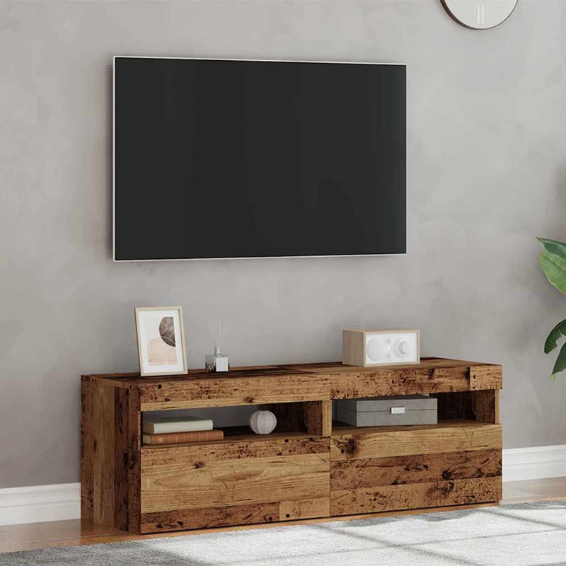Aslaug Unfinished TV Stand for TVs up to 24", Old Wood