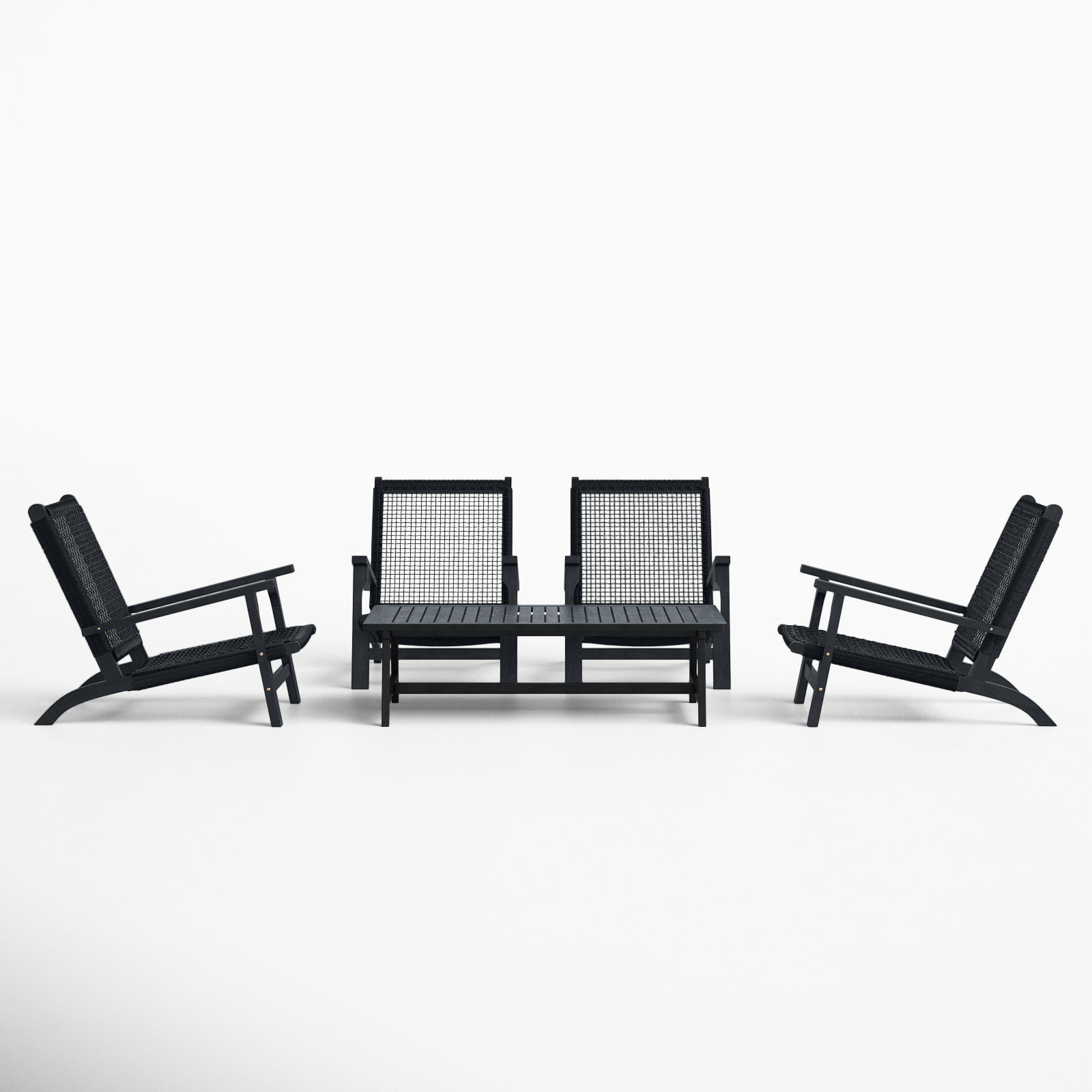 Kismet Acacia 4 - Person Patio Conversation Set, Black