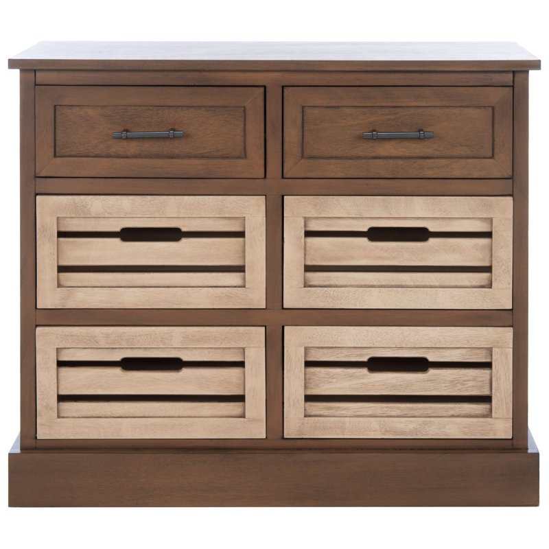 Commode décorative 6 tiroirs Spuyten, Brun