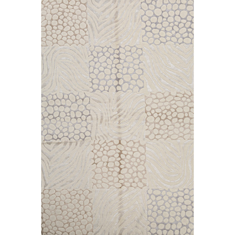 Tapis beige noué à la main de haute qualité