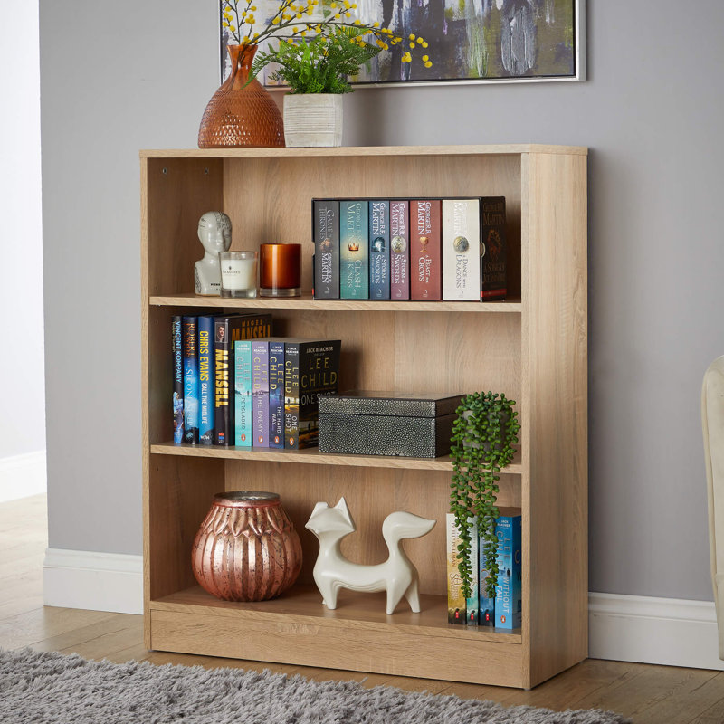 Sarahya Compact 3 Tier Bookcase Storage Unit, Brown
