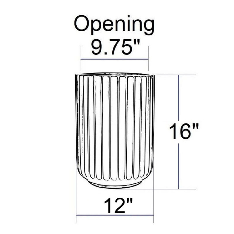 Allenville Fiberstone Plant Pot, 16" H x 12" W x 12" D, White