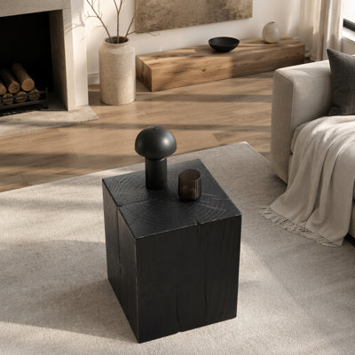 Wood-Look Square-Column MGO End Table(Set of 1)