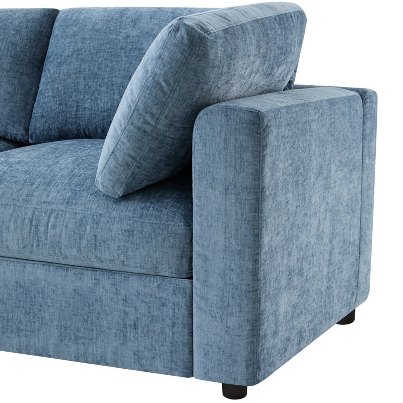 Canapé modulaire de 129 po, Bleu