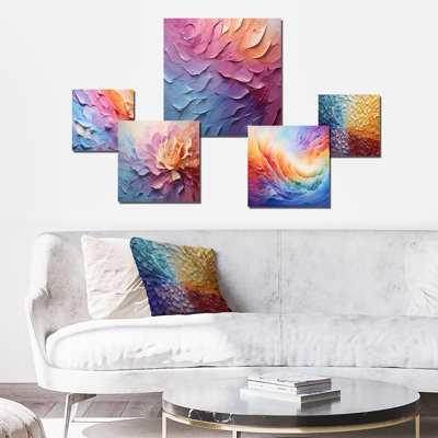 Rainbow Hue Harmony - ensemble d'art mural arc-en-ciel de 5