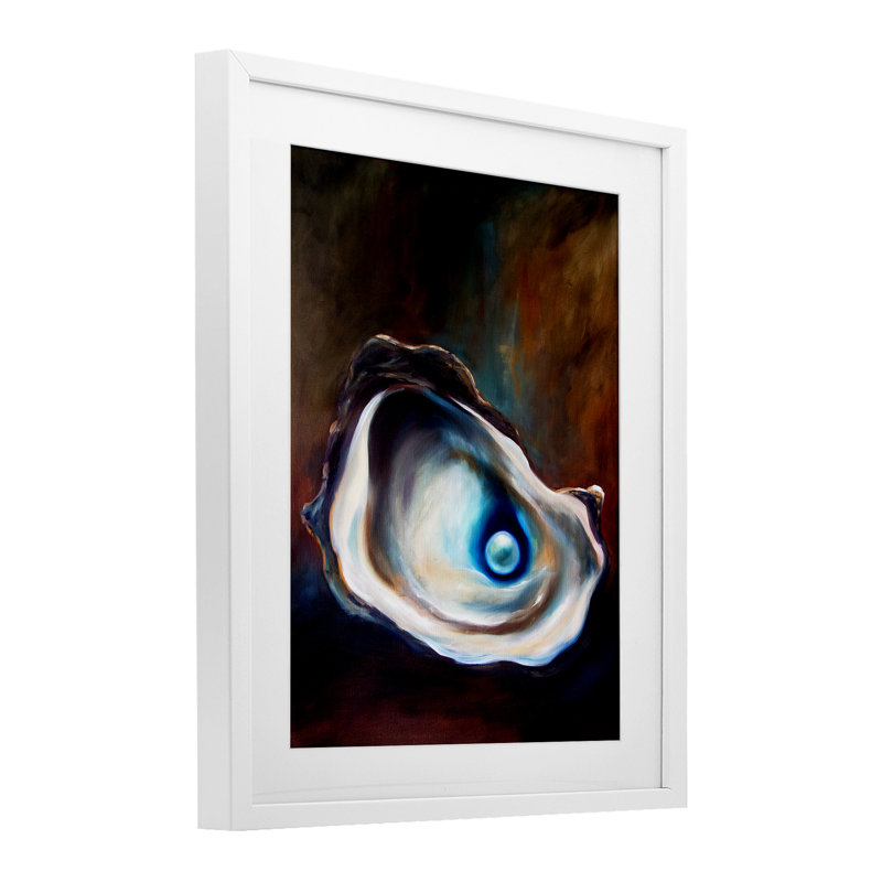 «Hidden Treasure Pearl», reproduction encadrée sous verre, conception de Mary Sparrow, H 21 po x l 17 po, Cadre blanc côtier