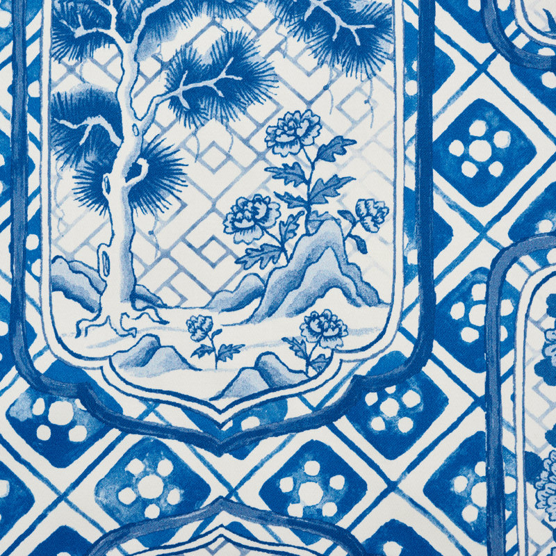 Schumacher x Johnson Hartig Ting Ting Fabric, Blue