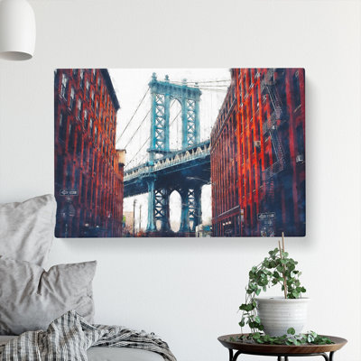 George Washington Bridge Painting - Wrapped Canvas
