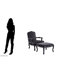 Bearer Velvet Armchair with Footstool-26008783