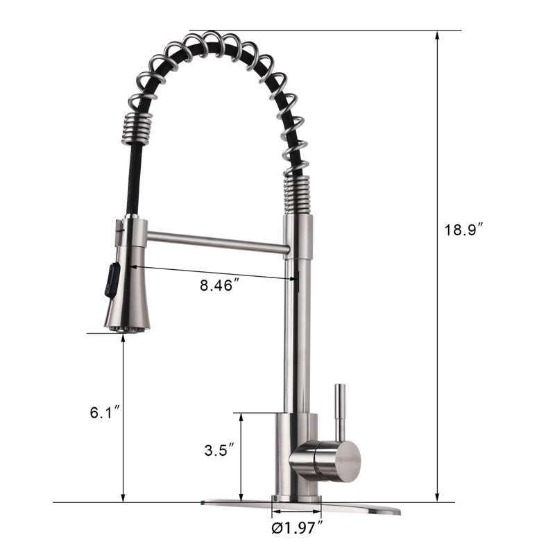 Zupora Pull Down Kitchen Faucet, Brushed Nickel