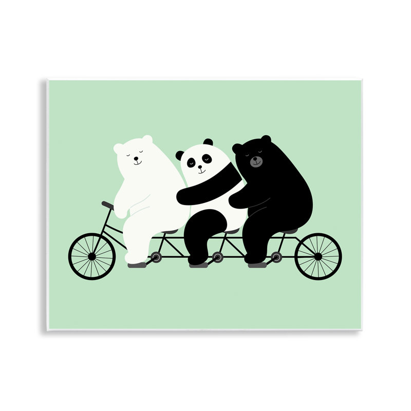 Ours en trio sur vélo, art mural, design par Andy Westface