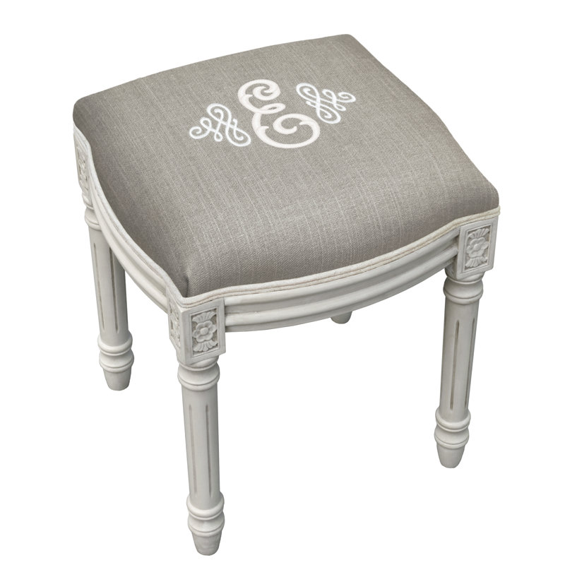 Lombardi Solid Wood Accent Stool, E, Taupe