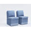 Ensemble de 2 chaises en lin sans accoudoirs avec roulettes et rangement-964507063