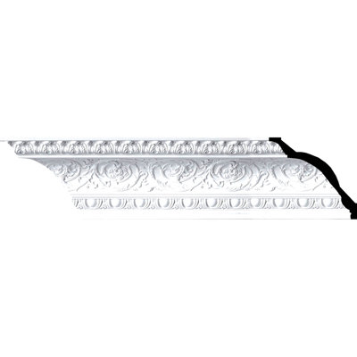 Moulure à couronne rococo Hillsborough H 9 7/8 po x P 10 5/8 po x F 14 1/2 po x L 94 1/2 po