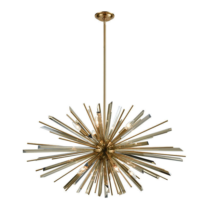 Palisades 10-Light Sputnik Chandelier, Antique Brass