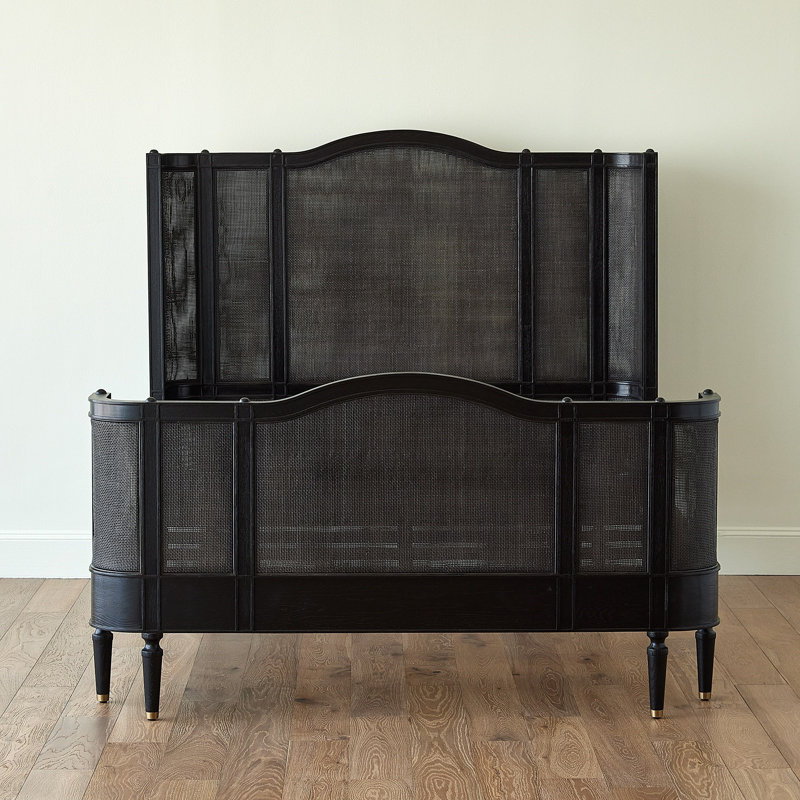 Solid Wood Bed, Black, Queen
