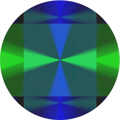 Tapis abstrait vert / bleu