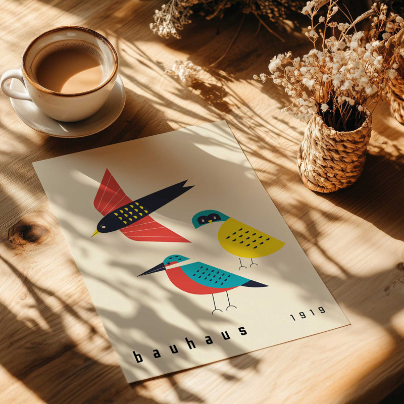 Reproduction d'oiseaux du Bauhaus de 1919, H 10 po x l 8 po, Sans cadre (oiseaux du Bauhaus de 1919)