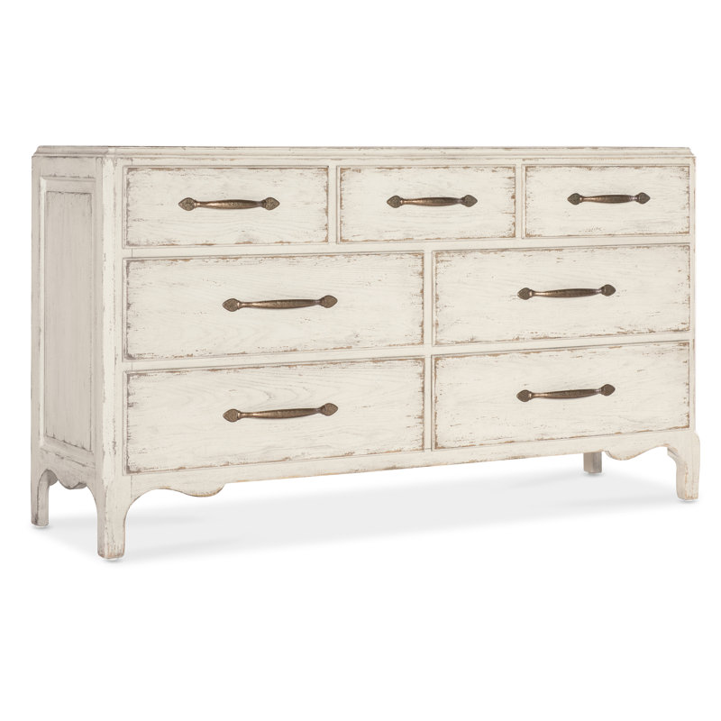 Alcy Seven Drawer Dresser, Cream/Beige
