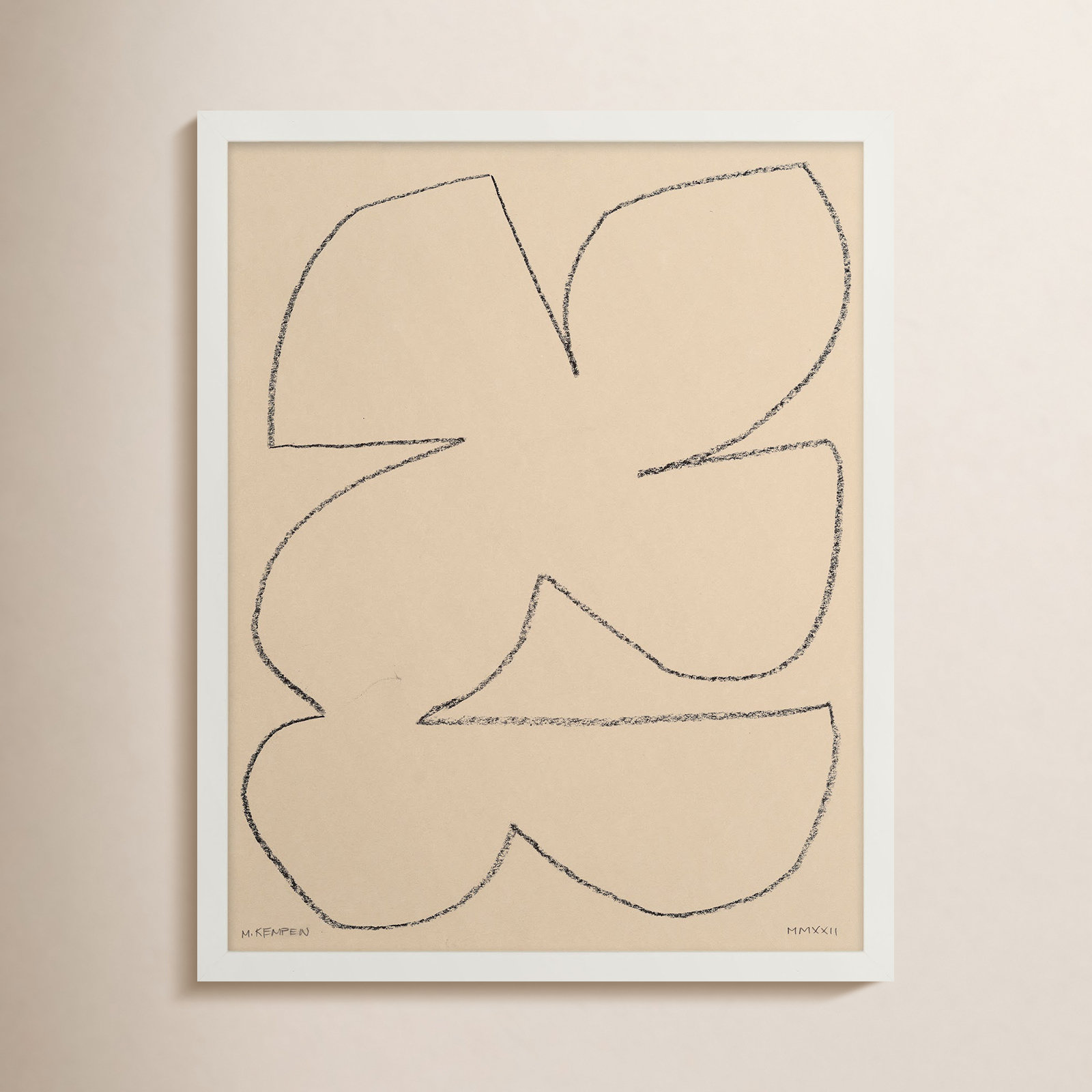 Outlines 4 by Michael Kempen, White Framed, 20" W x 25" H