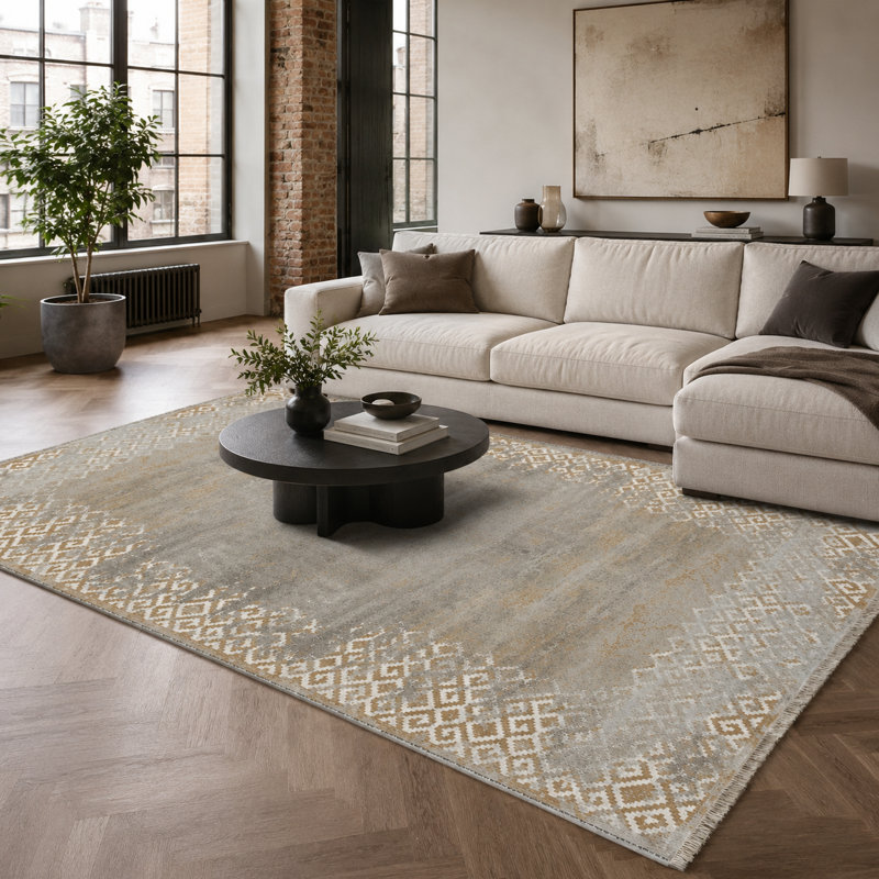 Geometric Cotton and Chenille Flatweave Area Rug, 200 x 300 cm