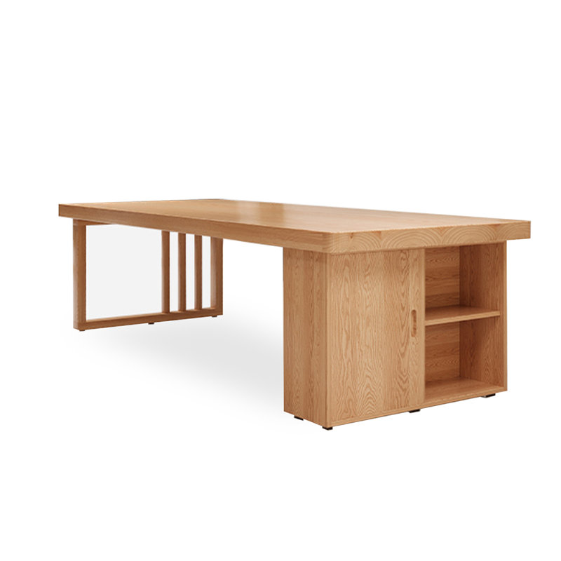 Bureau rectangulaire en bois massif Burlywood, H 29,53 po x l 70,87 po x P 31,5 po