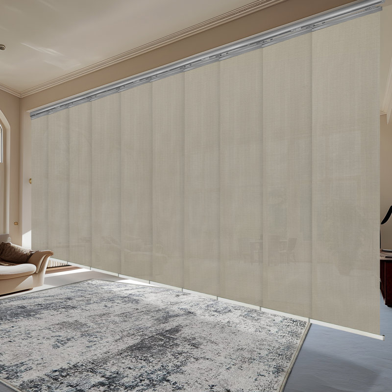 Store vertical semi-transparent extensible, L 94 po x L 218 po, Nickel satiné